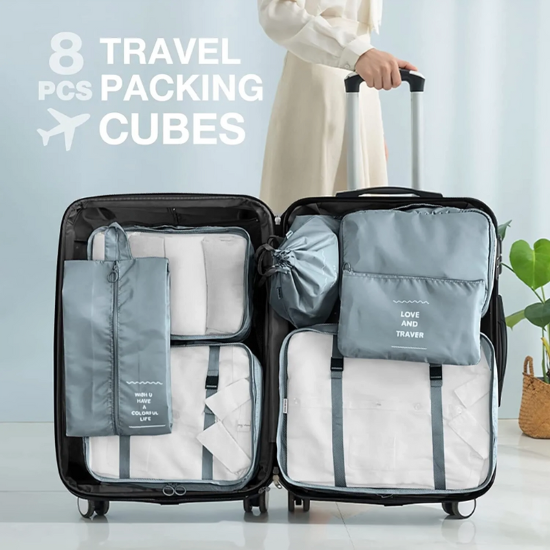 8Pcs Travel Packing Cubes
